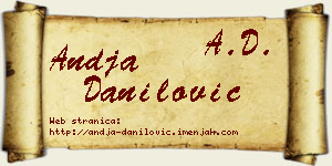 Anđa Danilović vizit kartica